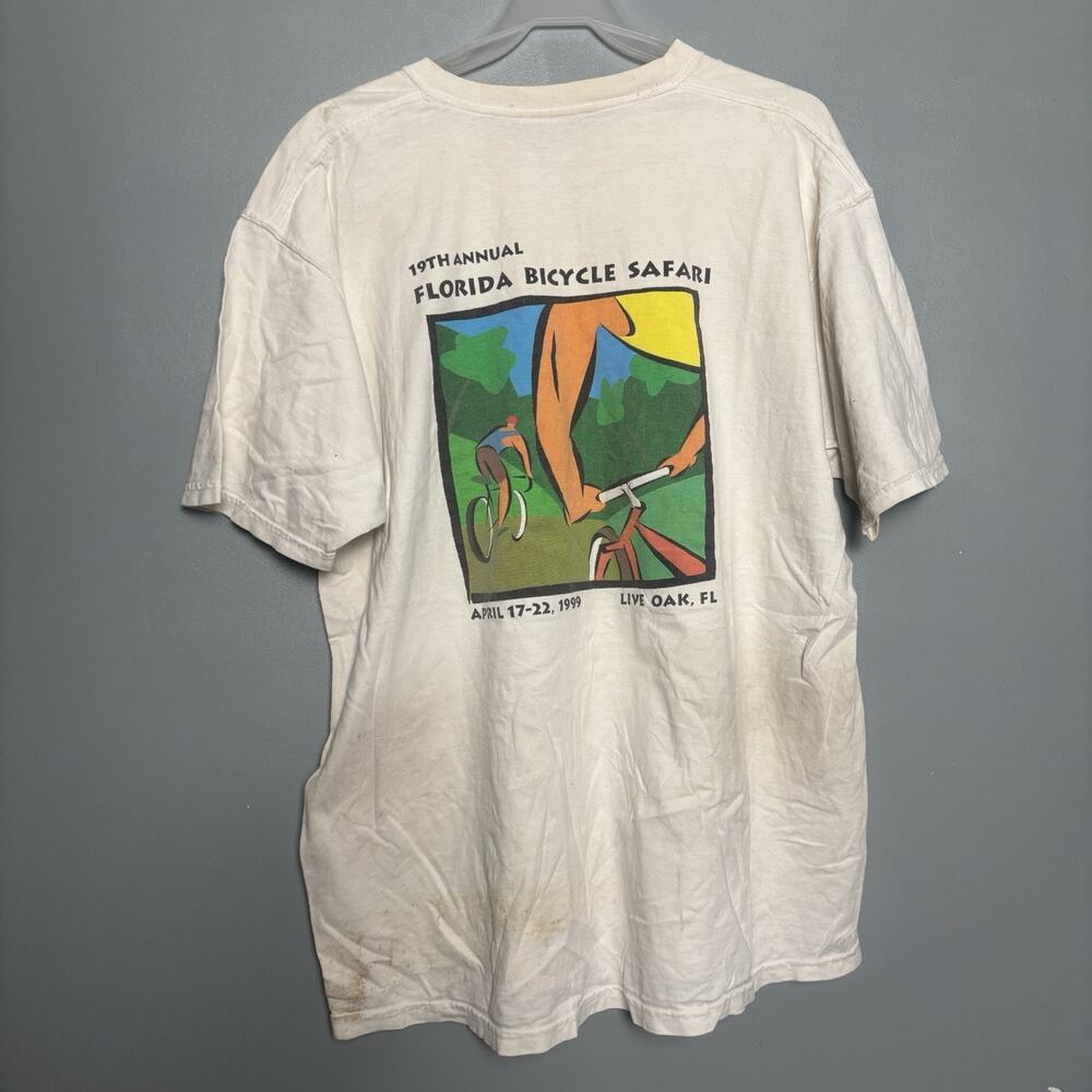 Vintage 1999 Florida Bicycle Safari Shirt Sleeve Shirtlive Oak 19th Annual XL - Picture 2 of 8